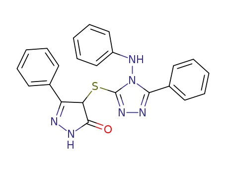 3H-Pyrazol-3-one,
2,4-dihydro-5-phenyl-4-[[5-phenyl-4-(phenylamino)-4H-1,2,4-triazol-3-yl]
thio]-