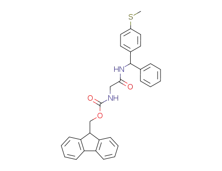 Molecular Structure of 130944-35-3 (Carbamic acid,
[2-[[[4-(methylthio)phenyl]phenylmethyl]amino]-2-oxoethyl]-,
9H-fluoren-9-ylmethyl ester)
