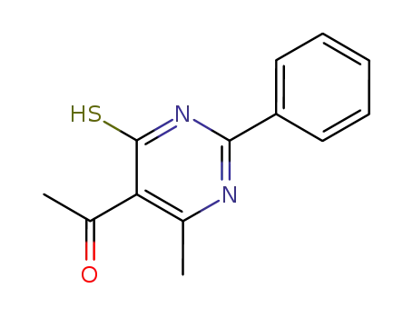 Molecular Structure of 81397-23-1 (Ethanone, 1-(1,4-dihydro-6-methyl-2-phenyl-4-thioxo-5-pyrimidinyl)-)