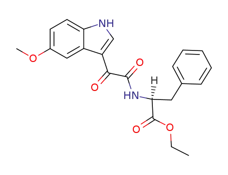 Molecular Structure of 94732-36-2 (L-Phenylalanine, N-[(5-methoxy-1H-indol-3-yl)oxoacetyl]-, ethyl ester)