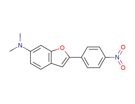 Molecular Structure of 96323-59-0 (6-Benzofuranamine, N,N-dimethyl-2-(4-nitrophenyl)-)