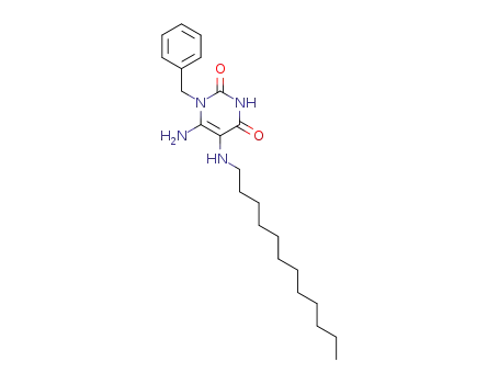 Molecular Structure of 137476-10-9 (6-amino-1-benzyl-5-(dodecylamino)-2,4-pyrimidinedione)