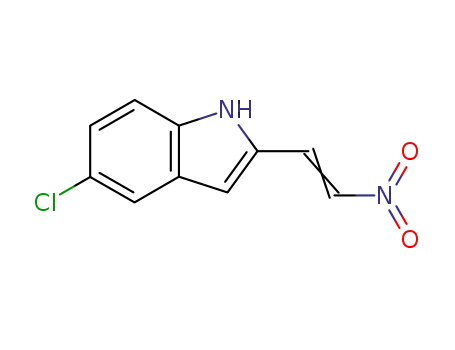 Molecular Structure of 53660-51-8 (1H-Indole, 5-chloro-2-(2-nitroethenyl)-)