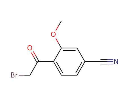 Molecular Structure of 102361-96-6 (Benzonitrile, 4-(2-bromoacetyl)-3-methoxy-)