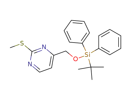 Molecular Structure of 123061-69-8 (4-tert-butyldiphenylsilyloxymethyl-2-methylthiopyrimidine)