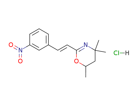 4H-1,3-Oxazine,5,6-dihydro-4,4,6-trimethyl-2-[2-(3-nitrophenyl)ethenyl]-, monohydrochloride,(E)- (9CI)