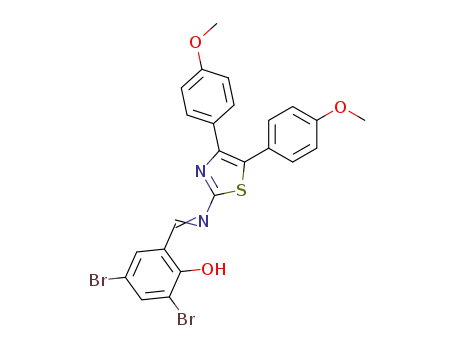 2-{[(E)-4,5-Bis-(4-methoxy-phenyl)-thiazol-2-ylimino]-methyl}-4,6-dibromo-phenol