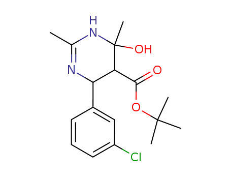 Molecular Structure of 98050-62-5 (5-(tert-butoxycarbonyl)-4-(m-chlorophenyl)-6-hydroxy-2,6-dimethyl-1,4,5,6-tetrahydropyrimidine)