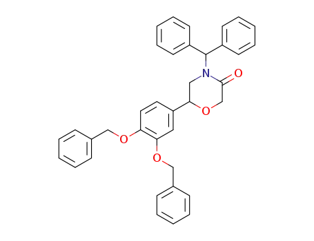 Molecular Structure of 100112-50-3 (4-Benzhydryl-6-(3,4-bis-benzyloxy-phenyl)-morpholin-3-one)