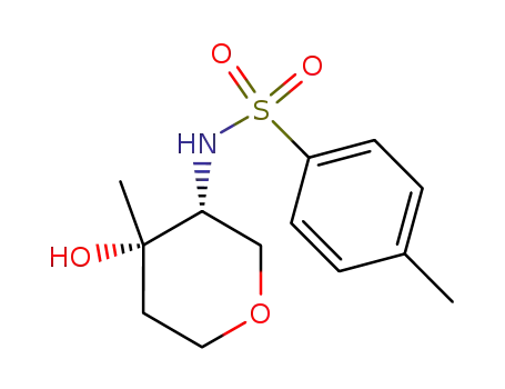 Molecular Structure of 78294-52-7 (Tetrahydro-4-methyl-3-(4-methylphenylsulfonylamino)-4-pyranol)
