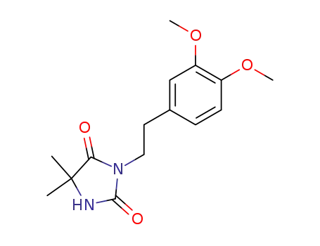 Molecular Structure of 81572-13-6 (3-(3',4'-dimethoxyphenethyl)-5,5-dimethyl-2,4-imidazolidinedione)