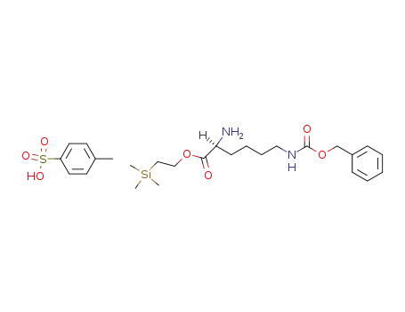 Molecular Structure of 89106-04-7 (Nε-(Benzyloxycarbonyl)-L-lysine 2-(Trimethylsilyl)ethyl Ester p-Toluenesulfonate)