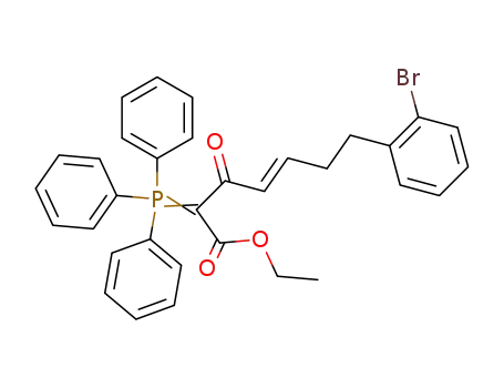 Molecular Structure of 107408-17-3 (ethyl 7-(2-bromophenyl)-3-oxo-2-(triphenylphosphoranylidine)-4(E)-heptenoate)