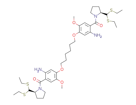 1,1'-<<(hexane-1,6-diyl)dioxy>bis<(2-amino-5-methoxy-1,4-phenylene)carbonyl>>bis<pyrrolidine-2-carboxaldehyde diethyl dithioacetal>
