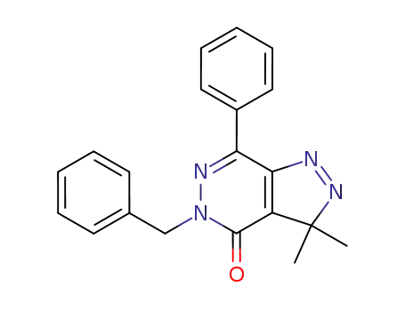 Molecular Structure of 134142-13-5 (5-benzyl-3,3-dimethyl-7-phenyl-3H-pyrazolo<3.4-d>pyridazin-4(5H)-one)