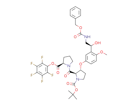 Pentafluorophenyl Ester of N-<3-<<3-<2-(Carbobenzoxyamino)-1-hydroxyethyl>-4-methoxyphenyl>oxy>-N-(tert-butoxycarbonyl)-(2S,3S)-prolyl>-(S)-proline