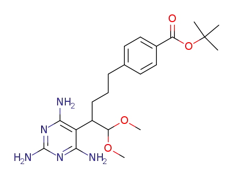 Molecular Structure of 134373-08-3 (tert-butyl 4-<4-(2,4,6-triaminopyrimidin-5-yl)-5,5-dimethoxypentyl>benzoate)