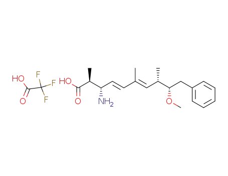 Molecular Structure of 134526-68-4 ((2S,3S,8S,9S,4E,6E)-3-amino-9-methoxy-2,6,8-trimethyl-10-phenyldecadienoic acid trifluoroacetate)