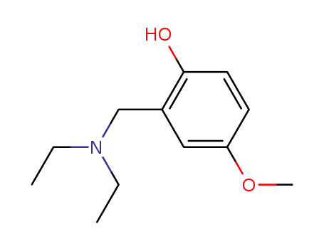 Molecular Structure of 23562-78-9 (2-(diethylaminomethyl)-4-methoxy-phenol)
