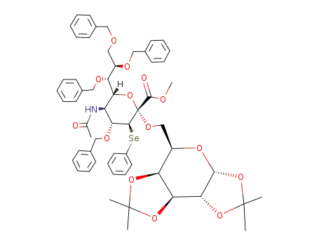 O-<methyl(5-acetamido-4,7,8,9-tetra-O-benzyl-3,5-dideoxy-3-phenylseleno-D-erythro-α-L-gluco-2-nonulopyranosyl)onate>-(2->6)-1,2;3,4-di-O-isopropylidene-α-D-galactopyranose