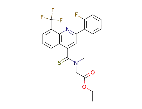 {[2-(2-Fluoro-phenyl)-8-trifluoromethyl-quinoline-4-carbothioyl]-methyl-amino}-acetic acid ethyl ester