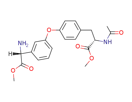 Molecular Structure of 126204-62-4 ((S)-2-Acetylamino-3-{4-[3-((R)-amino-methoxycarbonyl-methyl)-phenoxy]-phenyl}-propionic acid methyl ester)