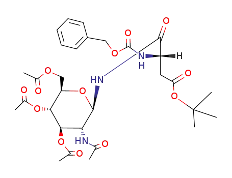 Molecular Structure of 129835-78-5 (Z-Asnα-(Ac3GlcNAc)β-OBu<sup>t</sup>)