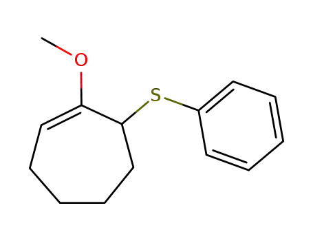 Molecular Structure of 81401-34-5 (Cycloheptene, 1-methoxy-7-(phenylthio)-)