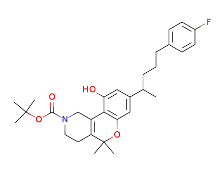 7-[4-(4-Fluoro-phenyl)-1-methyl-butyl]-5-hydroxy-10,10-dimethyl-1,2,4,10-tetrahydro-9-oxa-3-aza-phenanthrene-3-carboxylic acid tert-butyl ester