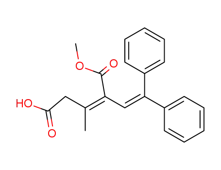 Molecular Structure of 135628-95-4 ((Z)-2-(2,2-Diphenyl-vinyl)-3-methyl-pent-2-enedioic acid 1-methyl ester)