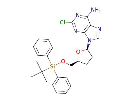 2-chloro-9-<2,3-dideoxy-5-O-<(1,1-dimethylethyl)diphenylsilyl>-β-D-glycero-pentofuranosyl>-9H-purin-6-amine