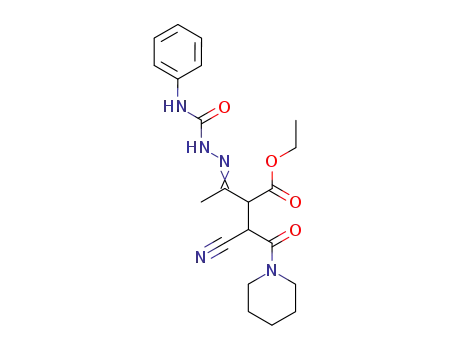 4-cyano-2-ethoxycarbonyl-3-piperidin-1-ylcarbonylbutan-2-one 4-phenylsemicarbazone