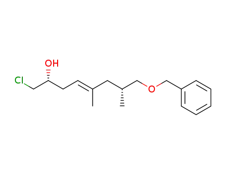 Molecular Structure of 125131-19-3 ((4E)-(2R,7R)-8-Benzyloxy-1-chloro-5,7-dimethyl-4-octene-2-ol)