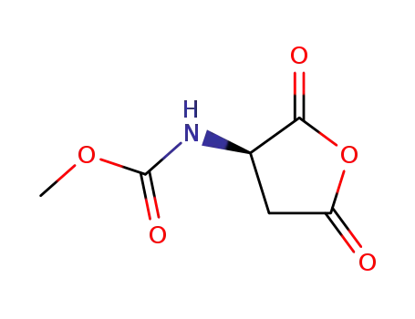 Molecular Structure of 110935-99-4 (Carbamic acid, (tetrahydro-2,5-dioxo-3-furanyl)-, methyl ester, (R)-)