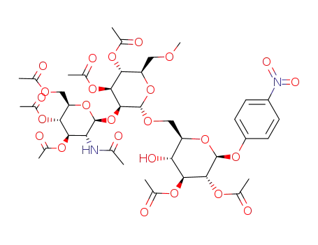 4-Nitrophenyl O-(2-acetamido-3,4,6-tri-O-acetyl-2-deoxy-β-D-glucopyranosyl)-(1->2)-O-(3,4-di-O-acetyl-6-O-methyl-α-D-mannopyranosyl)-(1->6)-2,3-di-O-acetyl-β-D-glucopyranoside