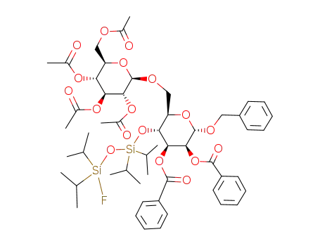 Benzyl O-(2,3,4,6-tetra-O-acetyl-β-D-glucopyranosyl)-(1->6)-2,3-di-O-benzoyl-4-O-(1-fluoro-1,1,3,3-tetraisopropyl-1,3-disiloxane-3-yl)-α-D-mannopyranoside