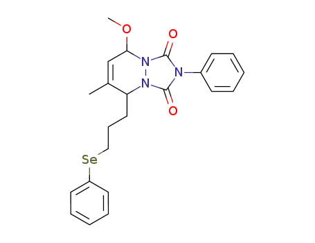 (5α,8ξ)-5,8-Dihydro-5-methoxy-7-methyl-2-phenyl-8-<3-(phenylseleno)propyl>-s-triazolo<1.2-a>pyridazine-1,3-dione