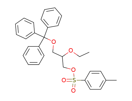 Molecular Structure of 131973-31-4 (rac-1-O-tosyl-2-O-ethyl3-O-tritylglycerol)