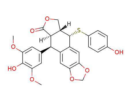 Furo[3',4':6,7]naphtho[2,3-d]-1,3-dioxol-6(5aH)-one,5,8,8a,9-tetrahydro-5-(4-hydroxy-3,5-dimethoxyphenyl)-9-[(4-hydroxyphenyl)thio]-,(5R,5aR,8aR,9S)-
