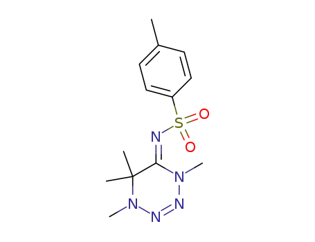 Molecular Structure of 126822-13-7 (4-Methyl-N-[1,4,6,6-tetramethyl-1,6-dihydro-4H-[1,2,3,4]tetrazin-(5Z)-ylidene]-benzenesulfonamide)