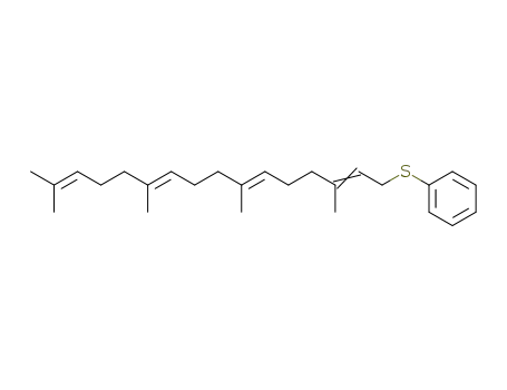 Molecular Structure of 89503-45-7 (Benzene, [(3,7,11,15-tetramethyl-2,6,10,14-hexadecatetraenyl)thio]-,
(Z,E,E)-)