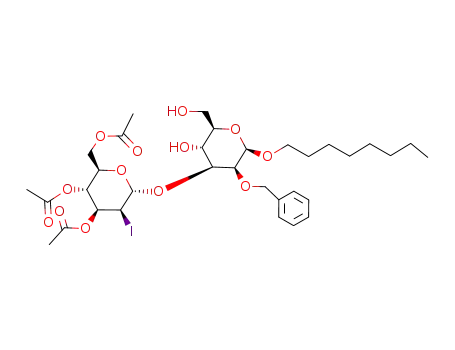 Octyl-O-(3,4,6-tri-O-acetyl-2-deoxy-2-iodo-α-D-mannopyranosyl)-(1->3)-2-O-benzyl-β-D-mannopyranosid