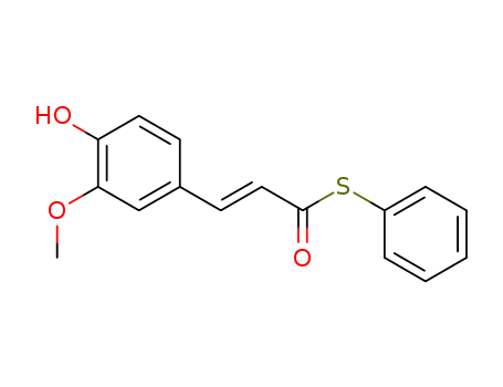 Molecular Structure of 56254-02-5 (2-Propenethioic acid, 3-(4-hydroxy-3-methoxyphenyl)-, S-phenyl ester)