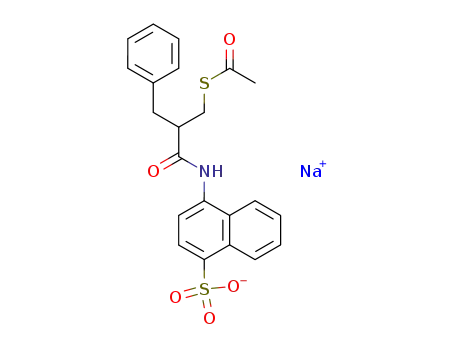 Ethanethioic acid,
S-[3-oxo-2-(phenylmethyl)-3-[(4-sulfo-1-naphthalenyl)amino]propyl]
ester, monosodium salt