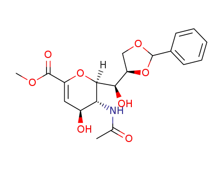 methyl 5-acetamido-8,9-O-benzylidene-2,3-didehydro-3,5-dideoxy-D-glycero-D-galacto-2-nonulopyranosonate
