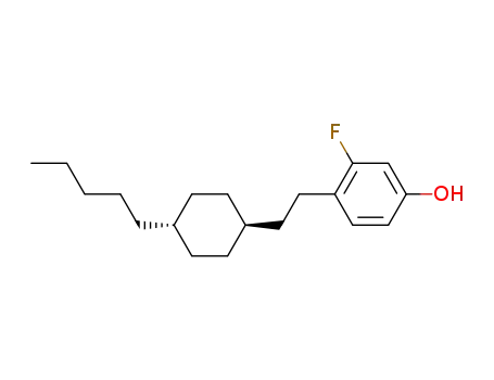 Molecular Structure of 92262-41-4 (Phenol, 3-fluoro-4-[2-(4-pentylcyclohexyl)ethyl]-, trans-)