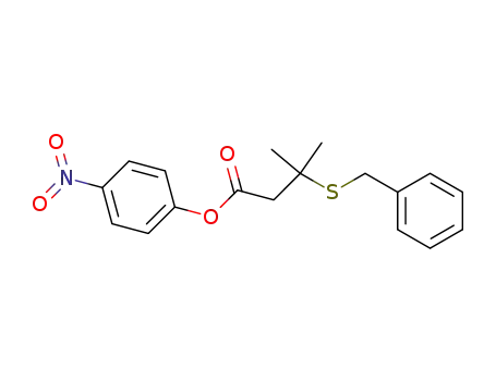 Molecular Structure of 7536-40-5 (Butanoic acid, 3-methyl-3-[(phenylmethyl)thio]-, 4-nitrophenyl ester)