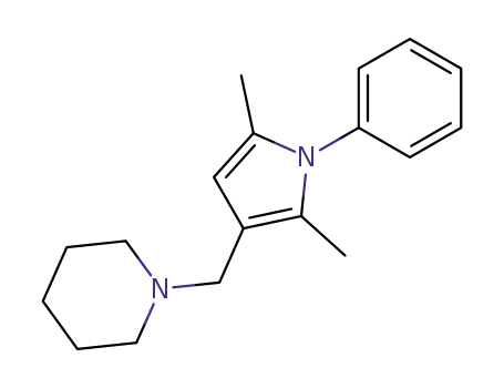 Molecular Structure of 138222-93-2 (Piperidine, 1-[(2,5-dimethyl-1-phenyl-1H-pyrrol-3-yl)methyl]-)