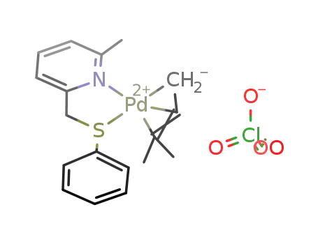 Molecular Structure of 404361-92-8 (Pd(II)(η1,1-dimethyl-C3H3)(C5H3CH3NCH2SC6H5) perchlorate)