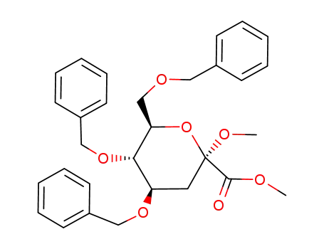 methyl (methyl 4,5,7-tri-O-benzyl-3-deoxy-α-D-arabino-hept-2-ulopyranosid)onate